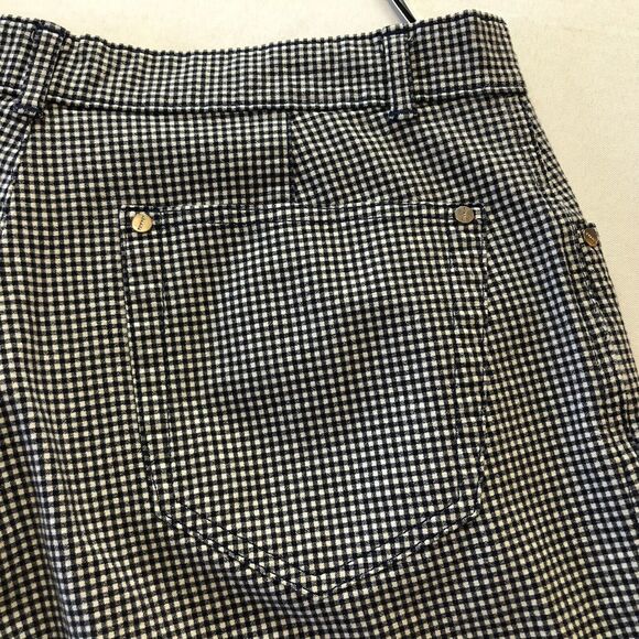 Rosner Shorts Women 12 Navy White Check Walking Casual Cotton Shorts Stretch - Picture 6 of 12